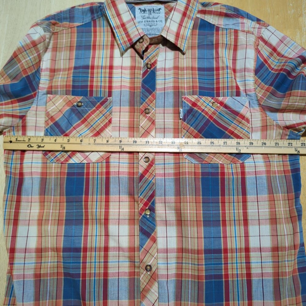Levi's Strauss & Co. Men's Plaid Long Sleeve Button-Up vintage Shirt X Large - Picture 11 of 15